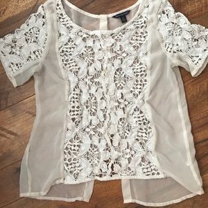 American eagle crochet lace top